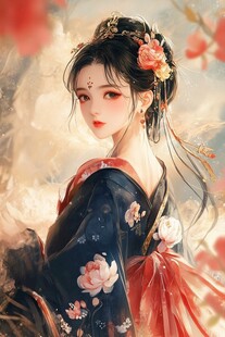古风美女头像插画封面