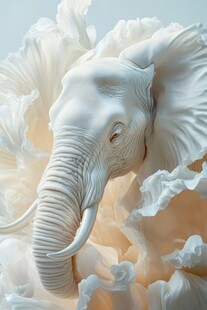 立体感大象壁画