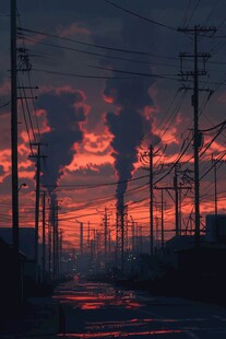 日本动漫风格晚霞