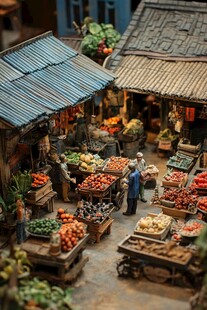 古代街市微缩模型