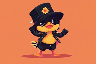 喜庆潮流迈克鸭