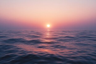 海平面日出前