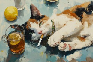 猫咪水粉画