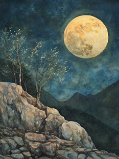 月夜油画