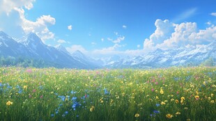 唯美梦幻花田场景