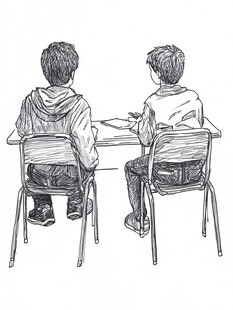 手绘同桌