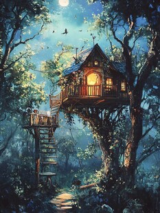 秘密树屋插画