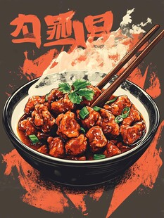 肥肠饭插画