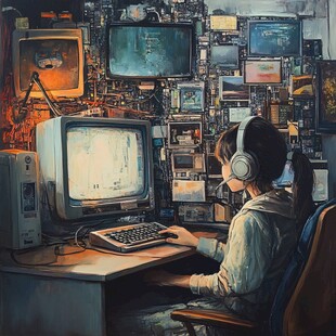 俩人的游戏插画