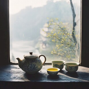 窗前茶具