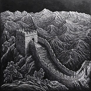 版画长城