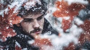 黄叶风雪中