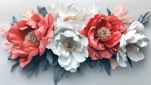 3d立体花卉牡丹
