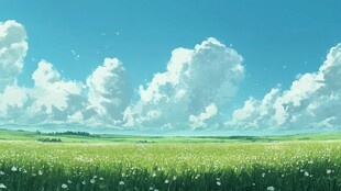 动漫中童话中的白云