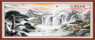 迎客松风景画