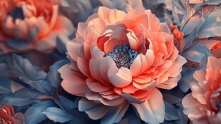 3d立体花卉牡丹
