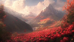 唯美梦幻花田场景