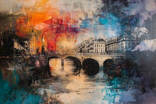 伦敦水墨艺术装饰画