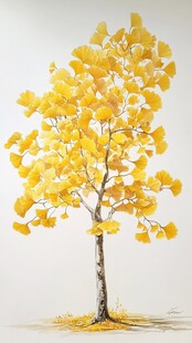 3d立体画银杏树