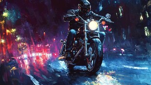 雨天摩托车