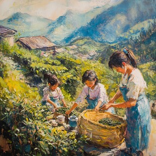 采茶装饰画
