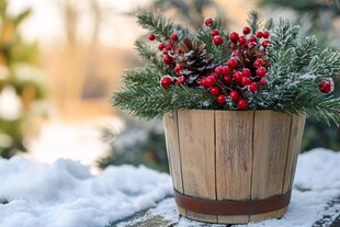 下雪花盆