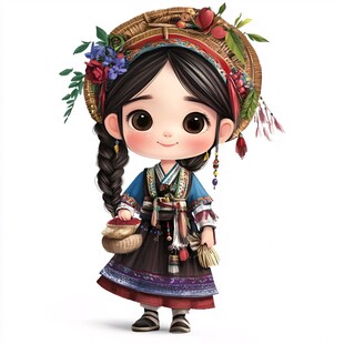 q版傈僳族女孩