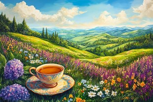 茶园油画