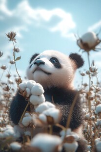 写实熊猫插画