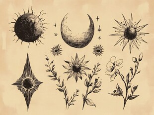 太阳与花卉