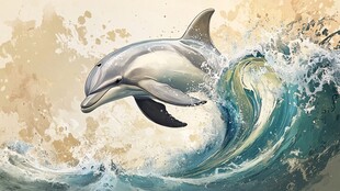 海豚插画