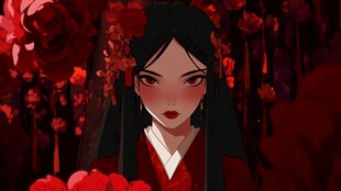 红衣少女设计古风