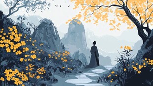 古风人像水墨山水