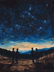 手绘追光的少年