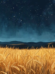 麦田插画