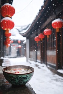 古镇飘雪