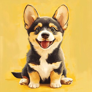 原创卡通柯基犬
