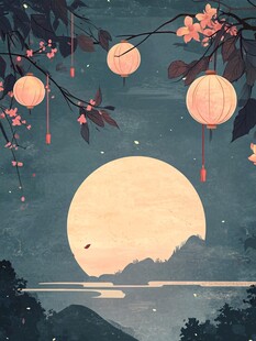 古风中秋节插画