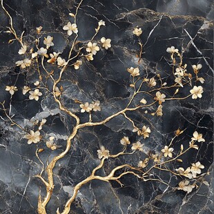 蓝调花鸟树枝背景