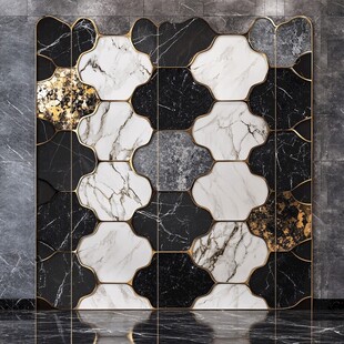 金属线条镶嵌背景墙