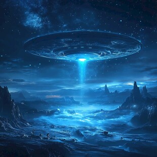 飞碟科幻电影背景