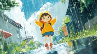 雨天插画