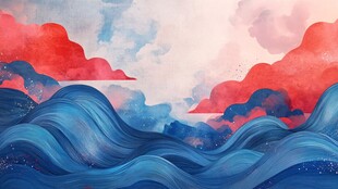 彩色创意海洋流体画