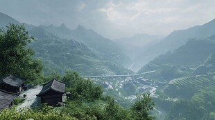 唯美山村图