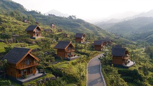 木屋景区鸟瞰图