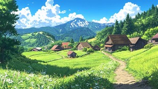 日系风景插画