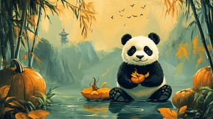 熊猫绘本插图插画