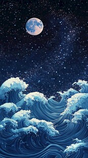 古风海浪包装插画