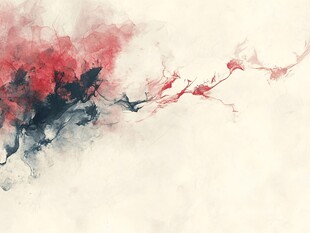 晕染烟雾墨迹抽象画