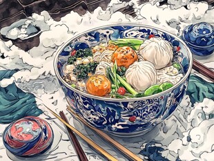 饸饹面加盟插画